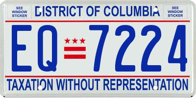 DC license plate EQ7224