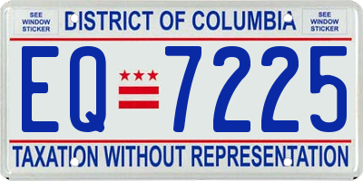 DC license plate EQ7225