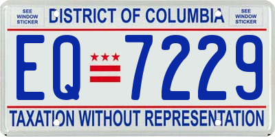 DC license plate EQ7229