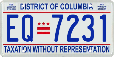 DC license plate EQ7231