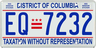 DC license plate EQ7232