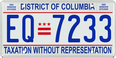 DC license plate EQ7233