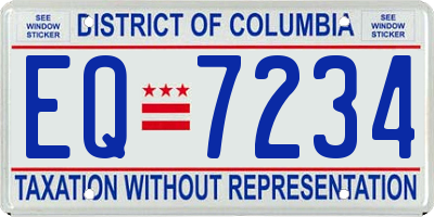DC license plate EQ7234
