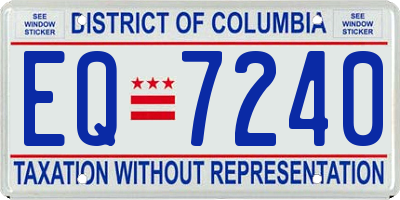 DC license plate EQ7240