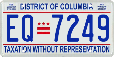 DC license plate EQ7249