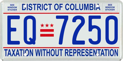 DC license plate EQ7250