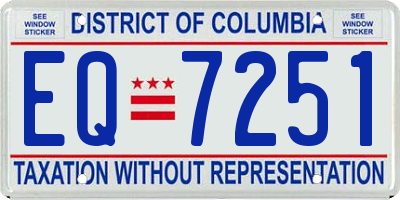 DC license plate EQ7251