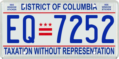 DC license plate EQ7252