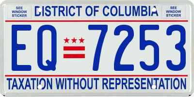 DC license plate EQ7253