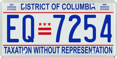 DC license plate EQ7254