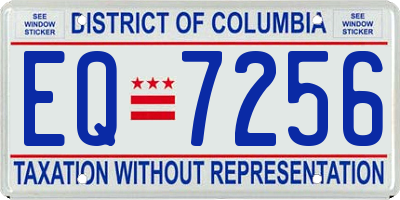 DC license plate EQ7256
