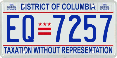 DC license plate EQ7257