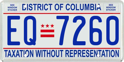 DC license plate EQ7260