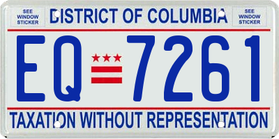 DC license plate EQ7261