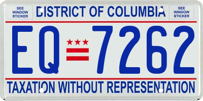 DC license plate EQ7262