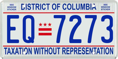 DC license plate EQ7273