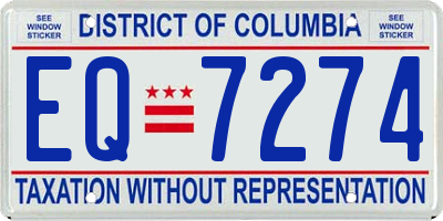 DC license plate EQ7274