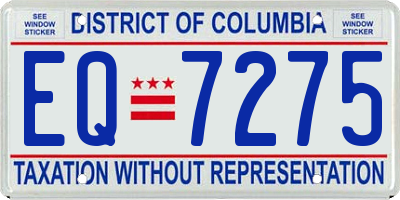 DC license plate EQ7275