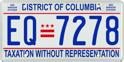 DC license plate EQ7278