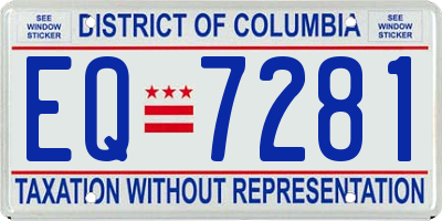 DC license plate EQ7281