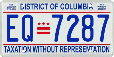 DC license plate EQ7287