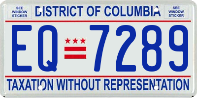 DC license plate EQ7289
