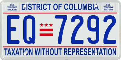 DC license plate EQ7292