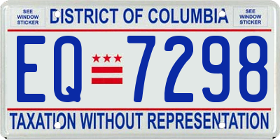 DC license plate EQ7298