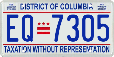 DC license plate EQ7305