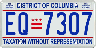 DC license plate EQ7307