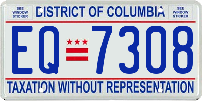 DC license plate EQ7308