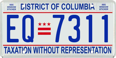 DC license plate EQ7311