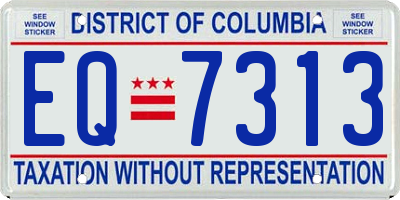 DC license plate EQ7313
