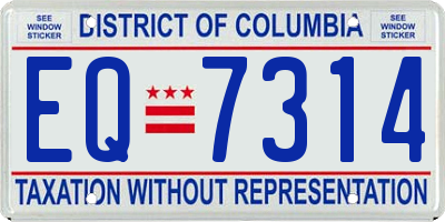 DC license plate EQ7314