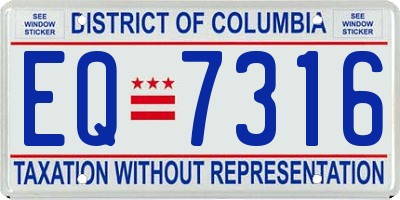 DC license plate EQ7316