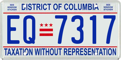 DC license plate EQ7317