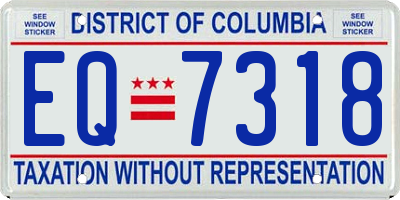 DC license plate EQ7318