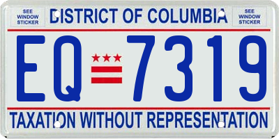 DC license plate EQ7319
