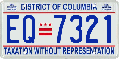 DC license plate EQ7321