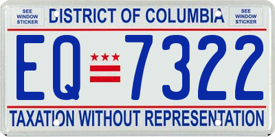 DC license plate EQ7322