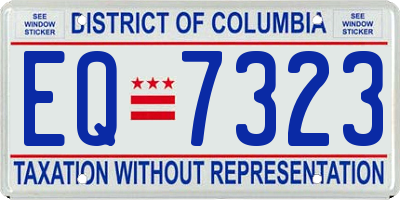 DC license plate EQ7323