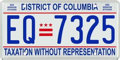 DC license plate EQ7325