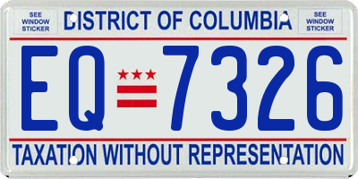 DC license plate EQ7326