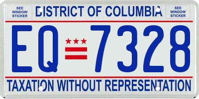 DC license plate EQ7328