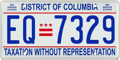 DC license plate EQ7329