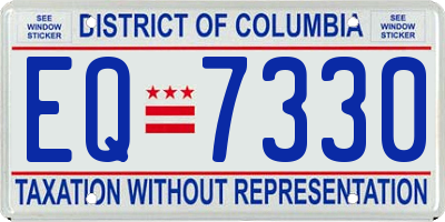DC license plate EQ7330