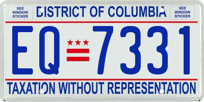 DC license plate EQ7331