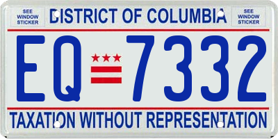 DC license plate EQ7332