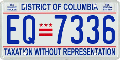DC license plate EQ7336