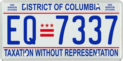 DC license plate EQ7337